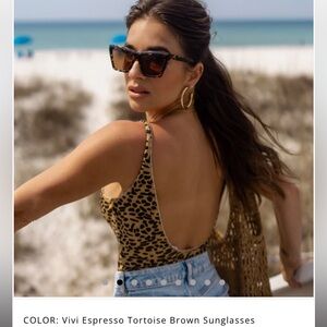 DIFF Jesse James Decker Vivi Espresso Tortoise Brown Sunglasses